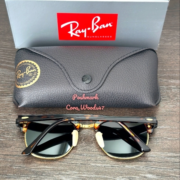 RayBan Clubmaster Green Lenses RB3016 Tortoise Frame Unisex New - Picture 9 of 17